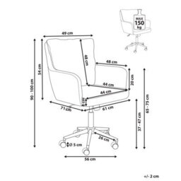 Beliani Desk Chair Alpine Fabric Golden Brown - thumbnail 3