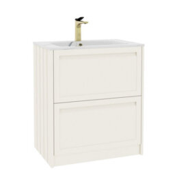 Royal Bathrooms Elmore 700mm Traditional Floor Standing 2 Drawer Bathroom Vanity Unit With Sintered Stone Basin Sink Classic White - thumbnail 6