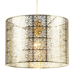 Happy Homewares Moroccan Inspired Ceiling Pendant Light Shade In Plated Gold Finish - thumbnail 2