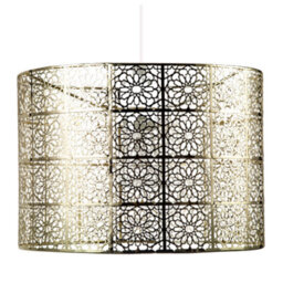 Happy Homewares Moroccan Inspired Ceiling Pendant Light Shade In Plated Gold Finish - thumbnail 4