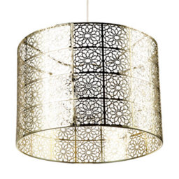 Happy Homewares Moroccan Inspired Ceiling Pendant Light Shade In Plated Gold Finish - thumbnail 5