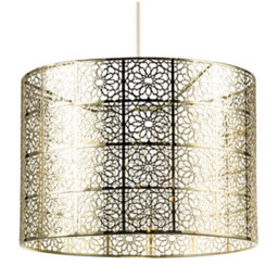 Happy Homewares Moroccan Inspired Ceiling Pendant Light Shade In Plated Gold Finish - thumbnail 1