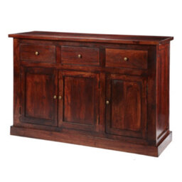 Wyld Haus Oxford Mahogany Mango Wood Sideboard 3 Drawers 3 Doors - thumbnail 2