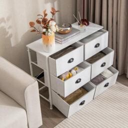6 Drawers Dresser Organiser 2 Tier Fabric Storage Organizer Chest Of Drawers - thumbnail 1