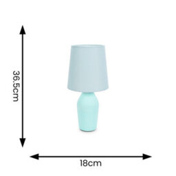 Valuelights Arlo Duck Egg Blue Ceramic Table Lamp With Tapered Shade - thumbnail 6