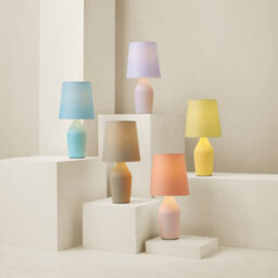 Valuelights Arlo Duck Egg Blue Ceramic Table Lamp With Tapered Shade - thumbnail 7