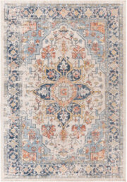 Livabliss Huntington Beach-Vintage Blue Beige Orange In- & Outdoor Rug 200 X 275 Cm Easy Care, Non Shedding