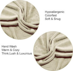 Casabella Deluxe Soft Faux Fur Mink Fleece Throw Blanket - thumbnail 4
