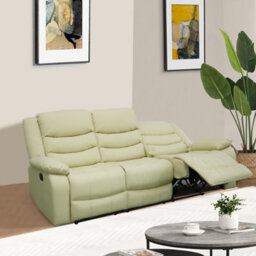 Furniture in Fashion Sorreno 3+2 Bonded Leather Recliner Sofa Set In Ivory - thumbnail 3