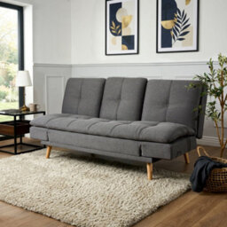 Bravich Soho Click Clack 4-In-1 Convertible 3 Seater Sofa Bed - Dark Grey - thumbnail 1