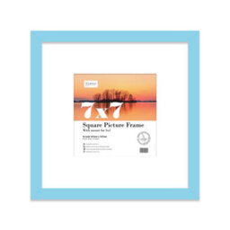 "7X7"" Light Blue Picture Frame - 7X7"" Square Frame With 5X5"" Mount For 7X7""/5X5"" Pictures Vintage Style Gallery Wall, 1 Pack" - thumbnail 1