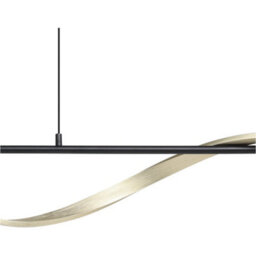 Loops Stylish Black And Brushed Brass Led Pendant Light For Modern Interiors - thumbnail 5
