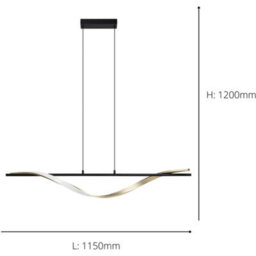 Loops Stylish Black And Brushed Brass Led Pendant Light For Modern Interiors - thumbnail 4