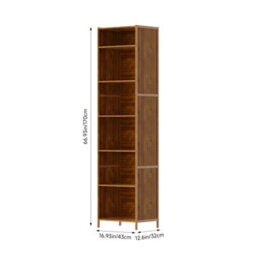 Living And Home 6-Tier Wood Color Moso Bamboo Open Bookcase - thumbnail 5