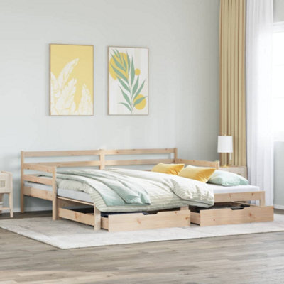 Berkfield Daybed With Trundle And Drawers Without Mattress 90X200 Cm - image 1