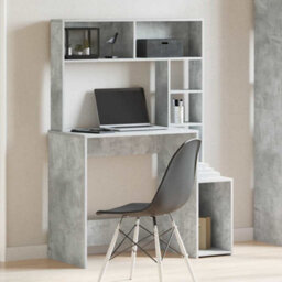 Berkfield Durable Desk With Shelves Concrete Grey 100X45X140 Cm Engineered Wood - thumbnail 3