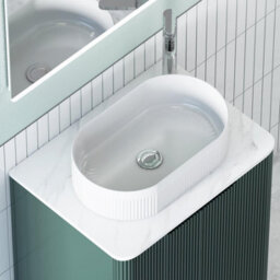Royal Bathrooms Avenza 600mm Deep Moss Green Wall Hung Bathroom Countertop Vanity Unit 2 Drawer With Lyon Basin - thumbnail 7