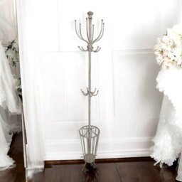 175Cm Cream Metal Coat Stand/ Umbrella Hol - thumbnail 1