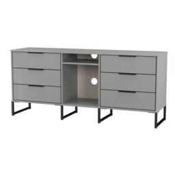 Ancona Ready Assembled Matt Dusk Grey 6 Drawer Sideboard (H)683mm (W)1537mm (D)397mm - thumbnail 3