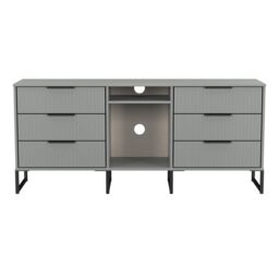 Ancona Ready Assembled Matt Dusk Grey 6 Drawer Sideboard (H)683mm (W)1537mm (D)397mm - thumbnail 2