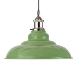 Mint Green St Edmund's Painted Dome Pendant Light With Nickel Lamp Holder And Grey Twisted Cable - Se Home - thumbnail 1