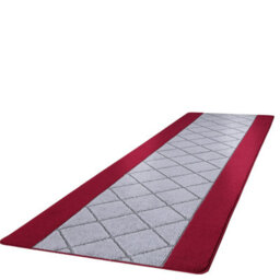 Smart Living Carmela Heavy Duty Machine Washable Hallway Kitchen Non Slip Door Mat - 60Cm X 110Cm - Red Grey - thumbnail 4