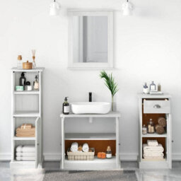 Walplus Bathroom Furniture Set 3 Pcs Antique White 37 X 34 X 110 Cm - thumbnail 4