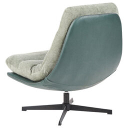 Beliani Swivel Armchair Tovik With Footstool Chenille Light Green - thumbnail 6
