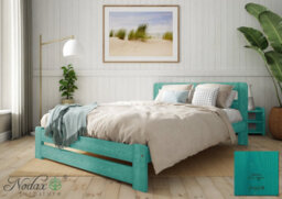 Nodax Durable & Eco-Finish Colour Wooden Bed Frame With Woodstain Finish - F1 Aurora Bed Frame 6Ft (Denim) - thumbnail 1