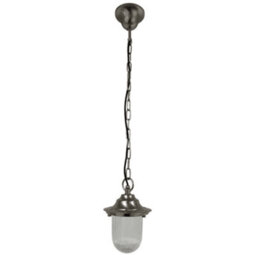 Lampfix Navigator 09151 Outdoor Ip54 1 Light Plain Pendant Lantern In A Satin Nickel Finish