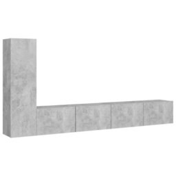 Berkfield 3 Piece Tv Cabinet Set Concrete Grey Engineered Wood - thumbnail 2