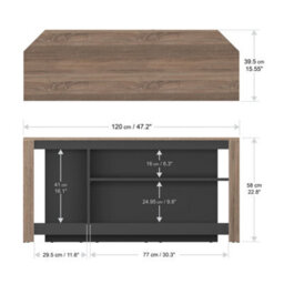 "Avf Calibre Alto 1.2M Tv Stand With Vertical Storage, For Tvs Up To 60"" - Rustic Sawn Oak" - thumbnail 5