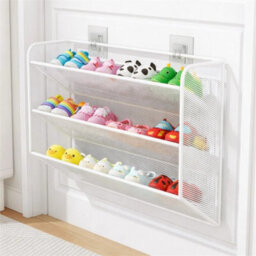 White Wall-Mounted Shoe Rack For Home 3 Tier Shoe Holder Multi-Layer Shoe Cabinet - thumbnail 4