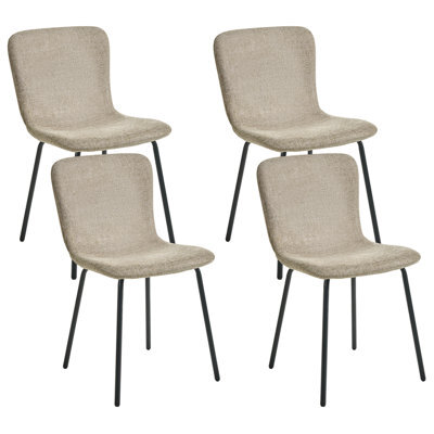 Beliani Set Of Dining Chairs Caldwell Fabric Beige by B&Q