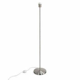 CGC Lighting Cgc Lena Brushed Nickel Straight Floor Lamp With Large Navy Scalloped Lampshade - thumbnail 5