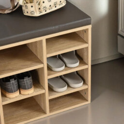 Pirlo Plush Industrial Shoe Storage Bench With Cushion Seat With 14 Compartments - thumbnail 4