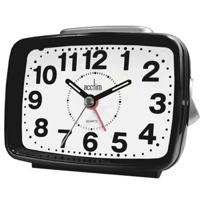 Acctim Titan 2 Alarm Clock With Sweeping Hand Snooze & Light Black