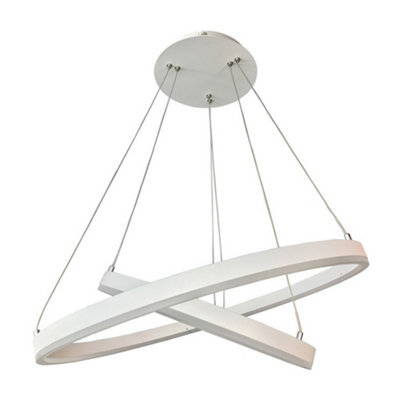 Luminosa Lighting Luminosa Modern Led Hanging Pendant White, Warm White 3000K 4070Lm Dimmable