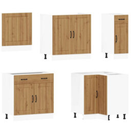Berkfield 11 Piece Kitchen Cabinet Set Lucca Artisan Oak Engineered Wood - thumbnail 4