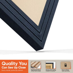 "AK Frames 25X17"" Black Step Vinyl Record Frame With Ivory Mount For 12 Inch Lp Cover & Disc - Overlapped Design" - thumbnail 3