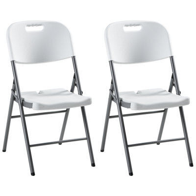 Beliani Set Of 2 Garden Chairs Cugnoli Folding White - image 1