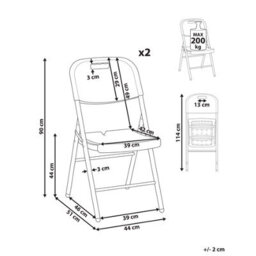 Beliani Set Of 2 Garden Chairs Cugnoli Folding White - thumbnail 3