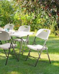 Beliani Set Of 2 Garden Chairs Cugnoli Folding White - thumbnail 2