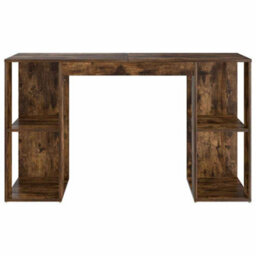 Berkfield Modern Brown Writing Desk Smoked Oak Solid Wood Medium Writing Desk - thumbnail 5