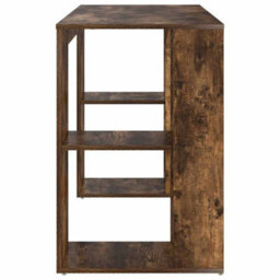 Berkfield Modern Brown Writing Desk Smoked Oak Solid Wood Medium Writing Desk - thumbnail 6