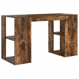 Berkfield Modern Brown Writing Desk Smoked Oak Solid Wood Medium Writing Desk - thumbnail 7
