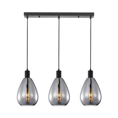 Luminosa Lighting Luminosa Zulo Bar Pendant Ceiling Light Black 3Xe27