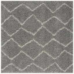 The Rugs Moroccan Shaggy Rugs And Runners Soft Fluffy Wavy Trellis Design High Pile Grey And Ivory Living Room Kitchen Hallway 810 - thumbnail 1