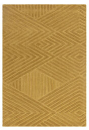 Gold Orange Yellow Modern Geometric Wool 10-14mm Pile Stain-Resistant Rug For Living Room, & Dining Room-160Cm X 230Cm - thumbnail 1