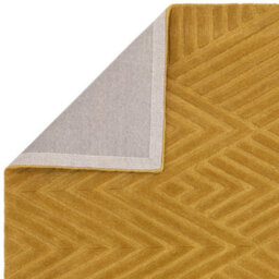 Gold Orange Yellow Modern Geometric Wool 10-14mm Pile Stain-Resistant Rug For Living Room, & Dining Room-160Cm X 230Cm - thumbnail 6